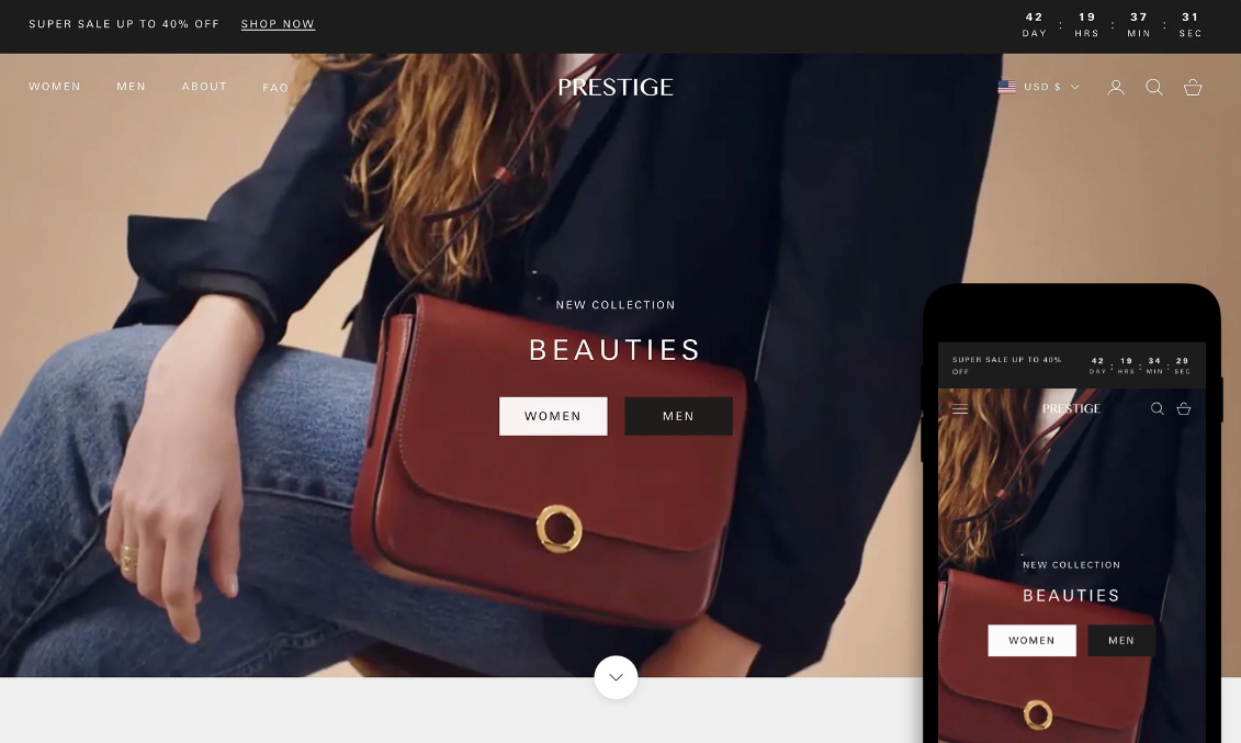 Prestige is a multipurpose shopify theme